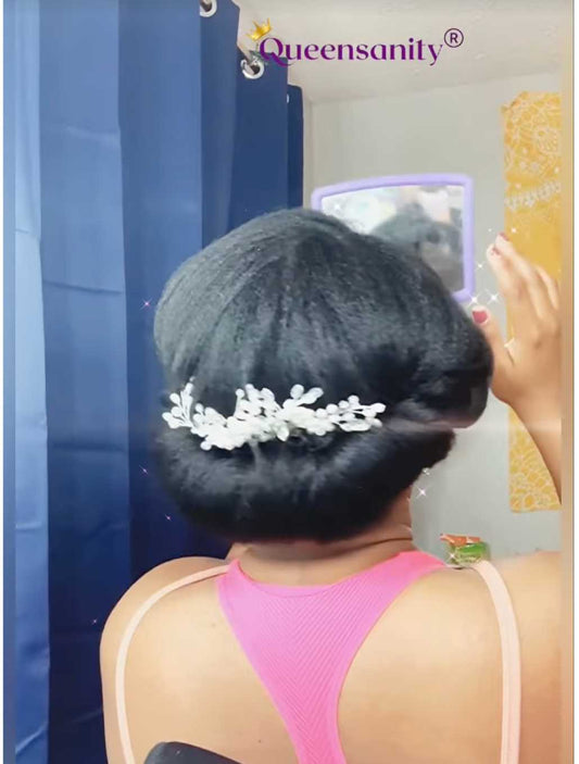 Quick Updo for Lazy Naturals on Stretched Hair with Jewelry