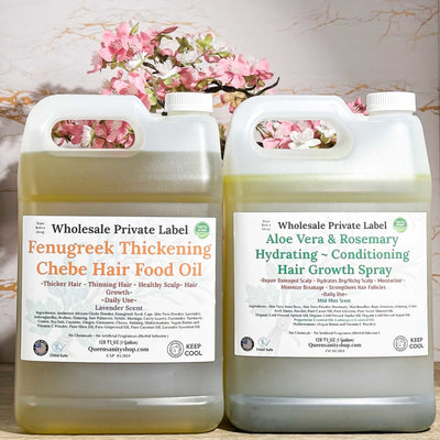 2Pc Wholesale Set: Thick Hair Oil + Aloe Spray 128Oz / Oil-Unscented