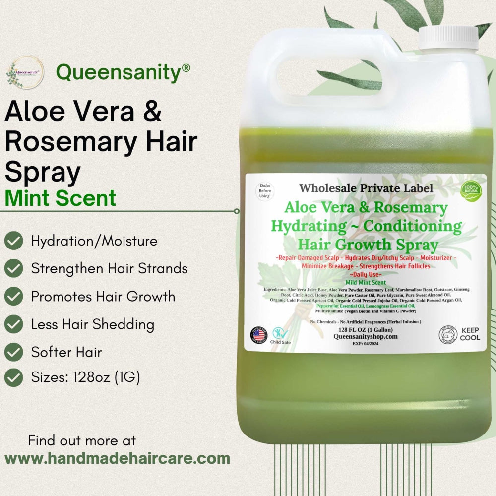 2pc Wholesale Set: Thick Hair Oil + Aloe Vera & Rosemary Spray QueenSanity   QueenSanity 