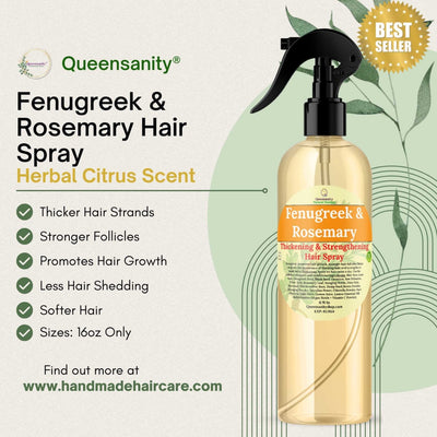 Fenugreek & Rosemary Hair Spray|Thicker Hair QueenSanity Hair Spray  QueenSanity 