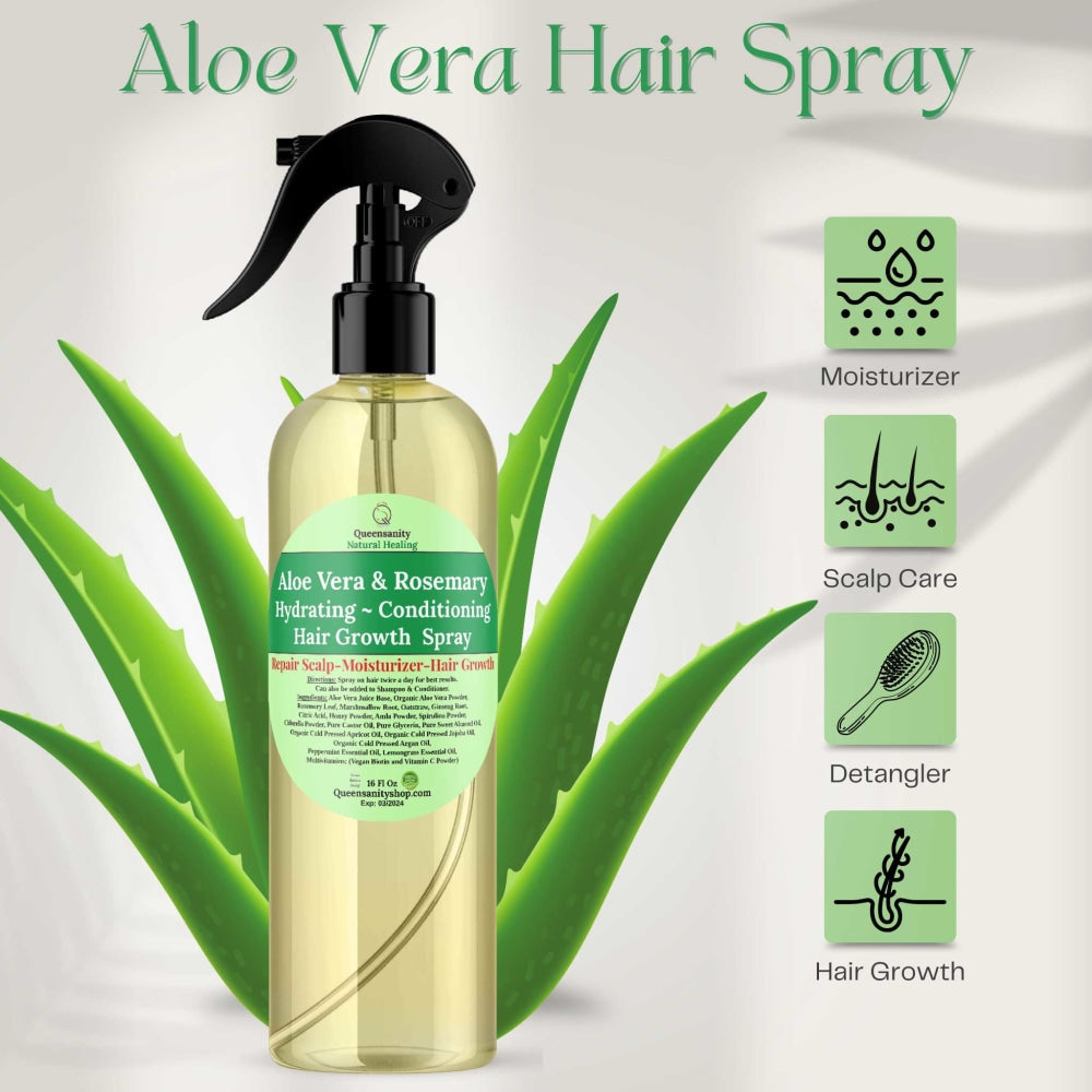 128oz WholesalePrivateLabel AloeVeraRosemary HairGrowthSpray|Gallon|Hydrate|HerbRepair|Moisturize|ConditionDryItchyScalp|Locs|Detangle|Braid